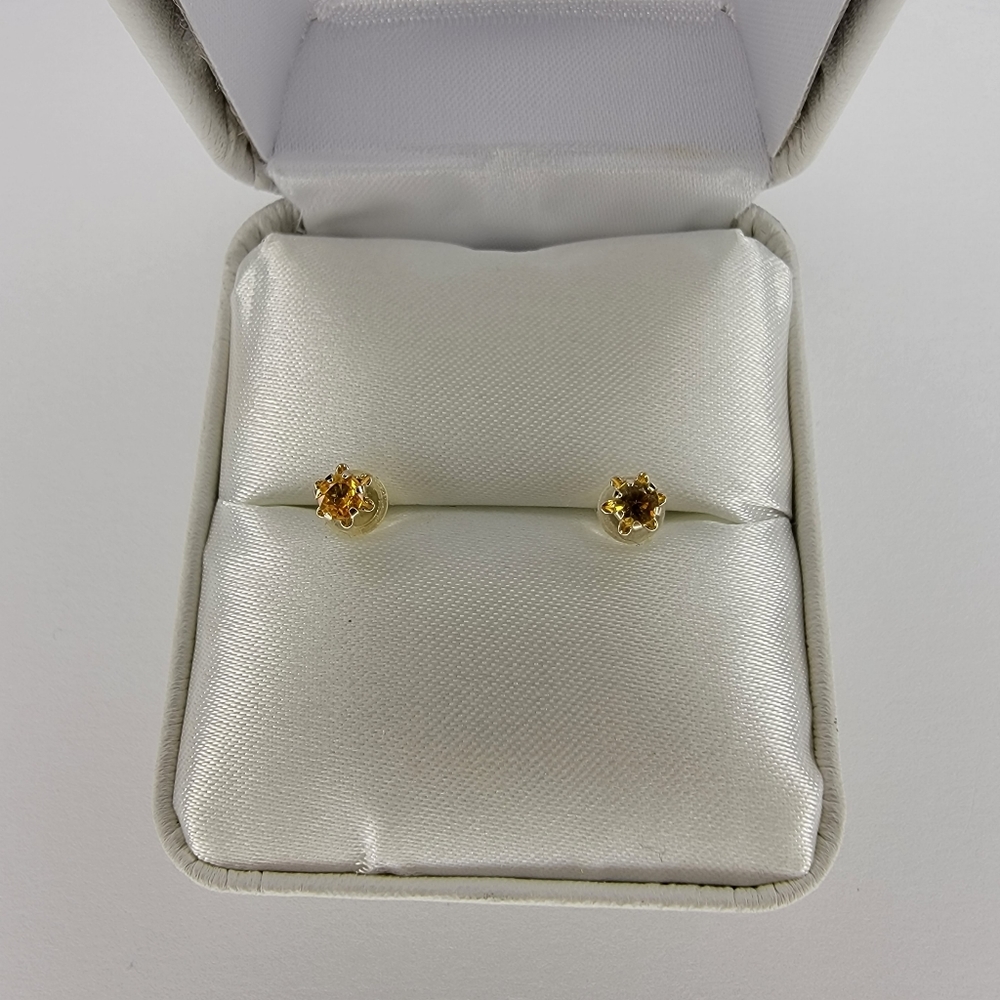 14K YELLOW GOLD CITRINE (0.16CT) EARRINGS